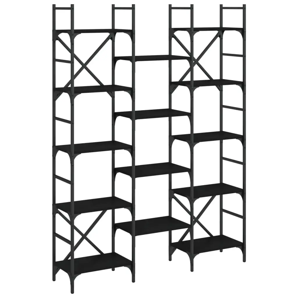 Bookshelf Black 127.5x28.5x172.5 cm Engineered Wood 838868 - Furniture