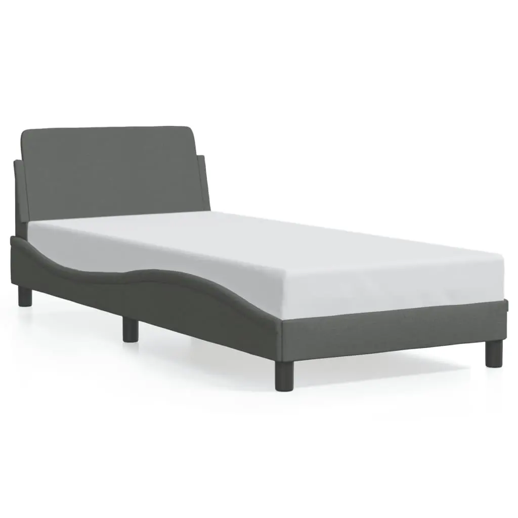 Bed Frame "Dover" Dark Grey 90x190 cm Fabric 3207656 - Furniture