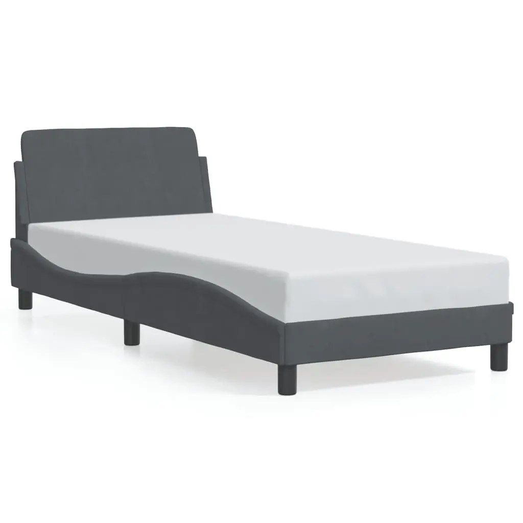 Bed Frame "Dover" Dark Grey 90x190 cm Velvet 3207658 - Furniture
