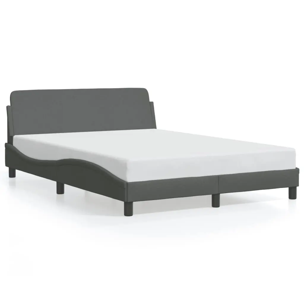 Bed Frame "Dover" Dark Grey 137x190 cm Double Fabric 3207668 - Furniture