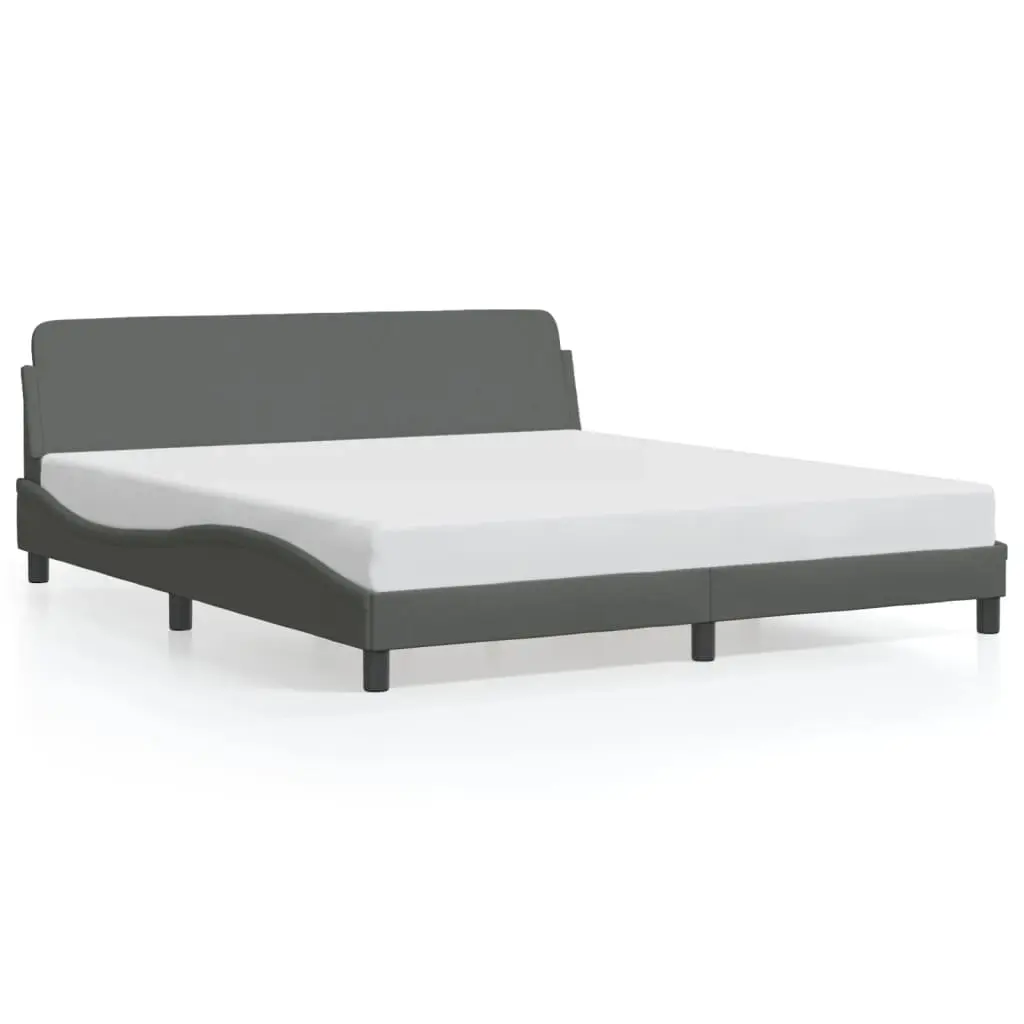 Bed Frame "Dover" Dark Grey 152x203 cm Queen Fabric 3207674 - Furniture