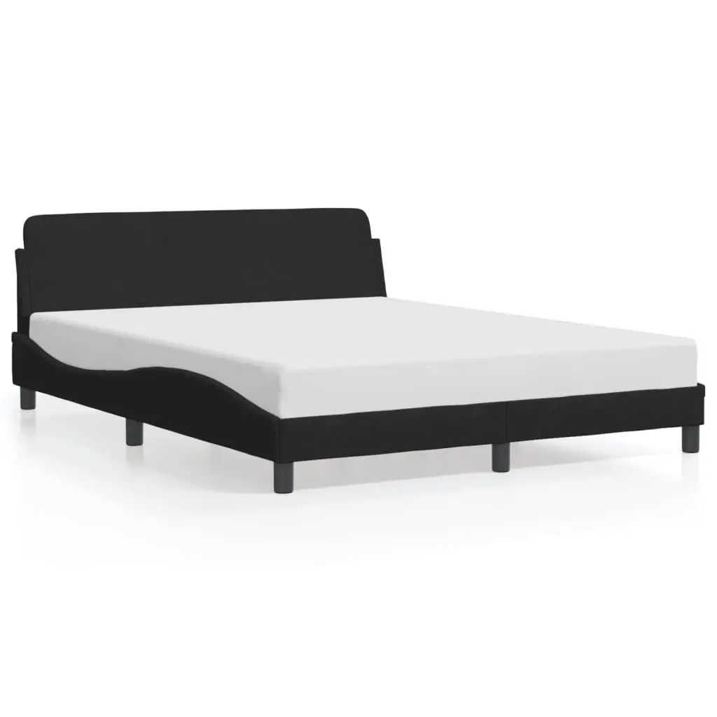 Bed Frame "Dover" Black 152x203 cm Queen Velvet 3207677 - Furniture