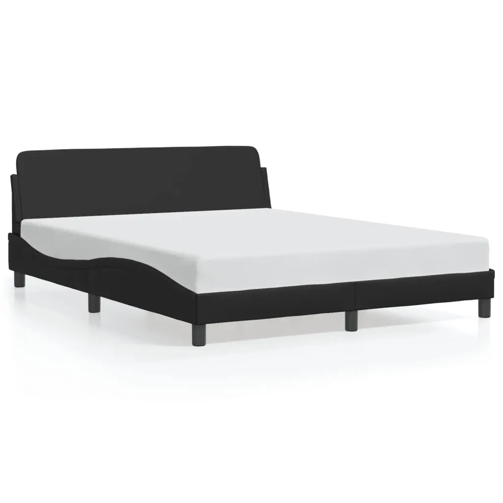 Bed Frame "Dover" Black 152x203 cm Queen Faux Leather 3207678 - Furniture
