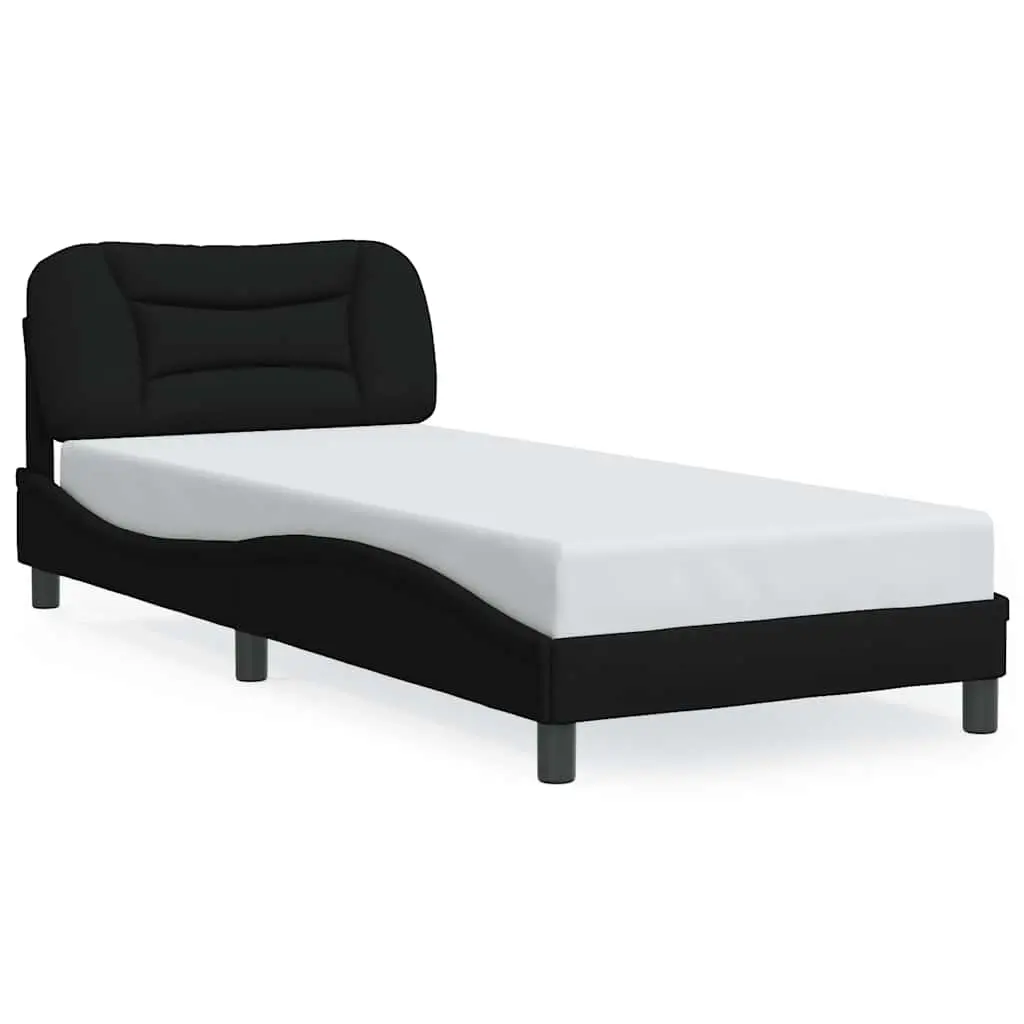 Bed Frame without Mattress "Hvar" Black 90x190 cm Fabric 3208231 - Furniture