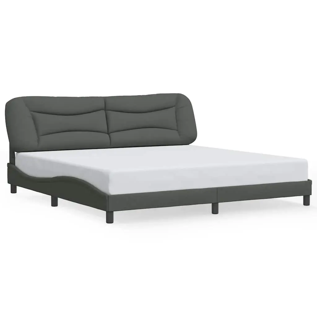 Bed Frame without Mattress "Hvar" Dark Grey 180x200 cm King Fabric 3208238 - Furniture