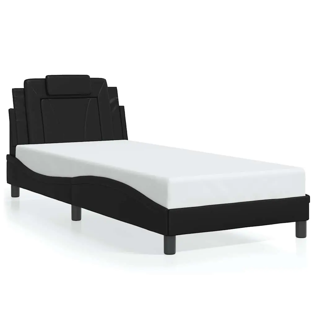 Bed Frame "Viana" without Mattress Black 90x190 cm Faux Leather 3208264 - Furniture