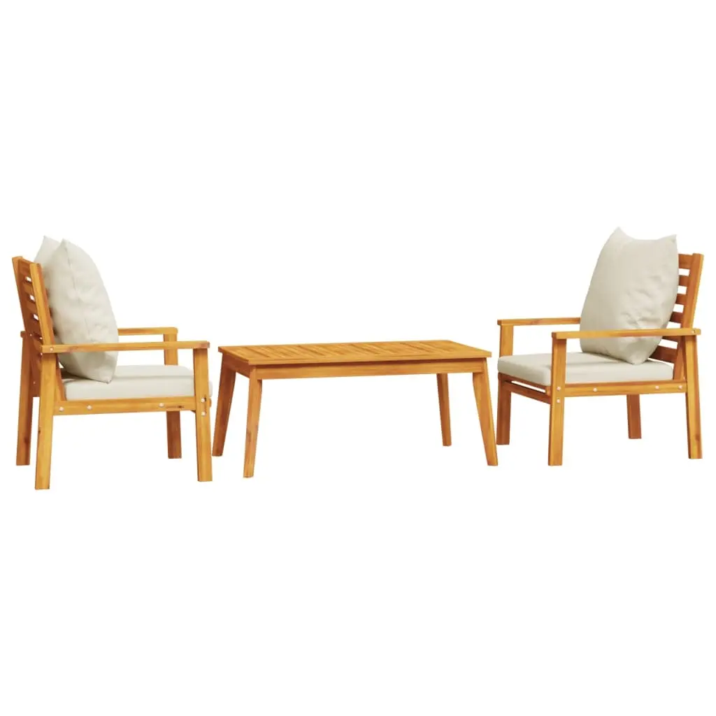 3 Piece Garden Lounge Set with Cushions Solid Wood Acacia 3211807 - Up to 65% off Outdoor Furniture
