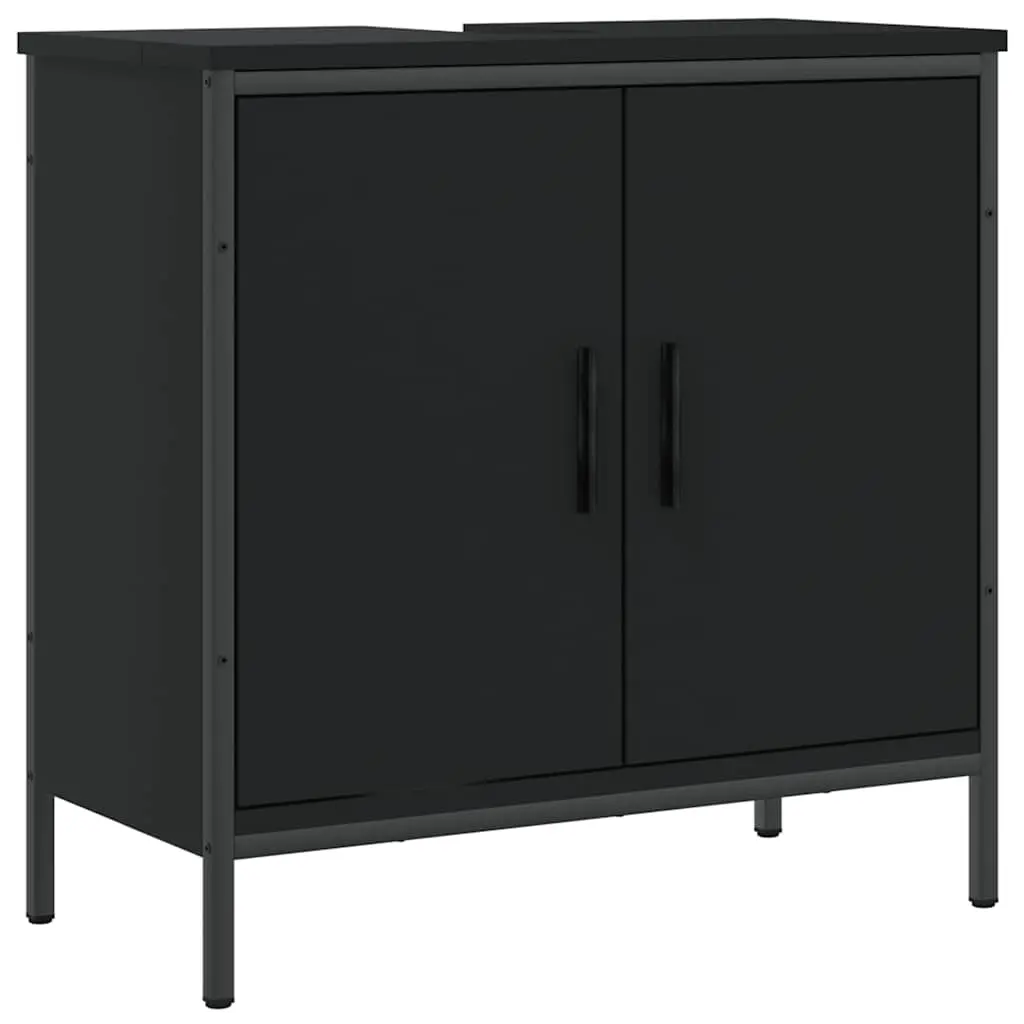 Bathroom Sink Cabinet Black 60x30x60 cm Engineered Wood 842446 - Furniture