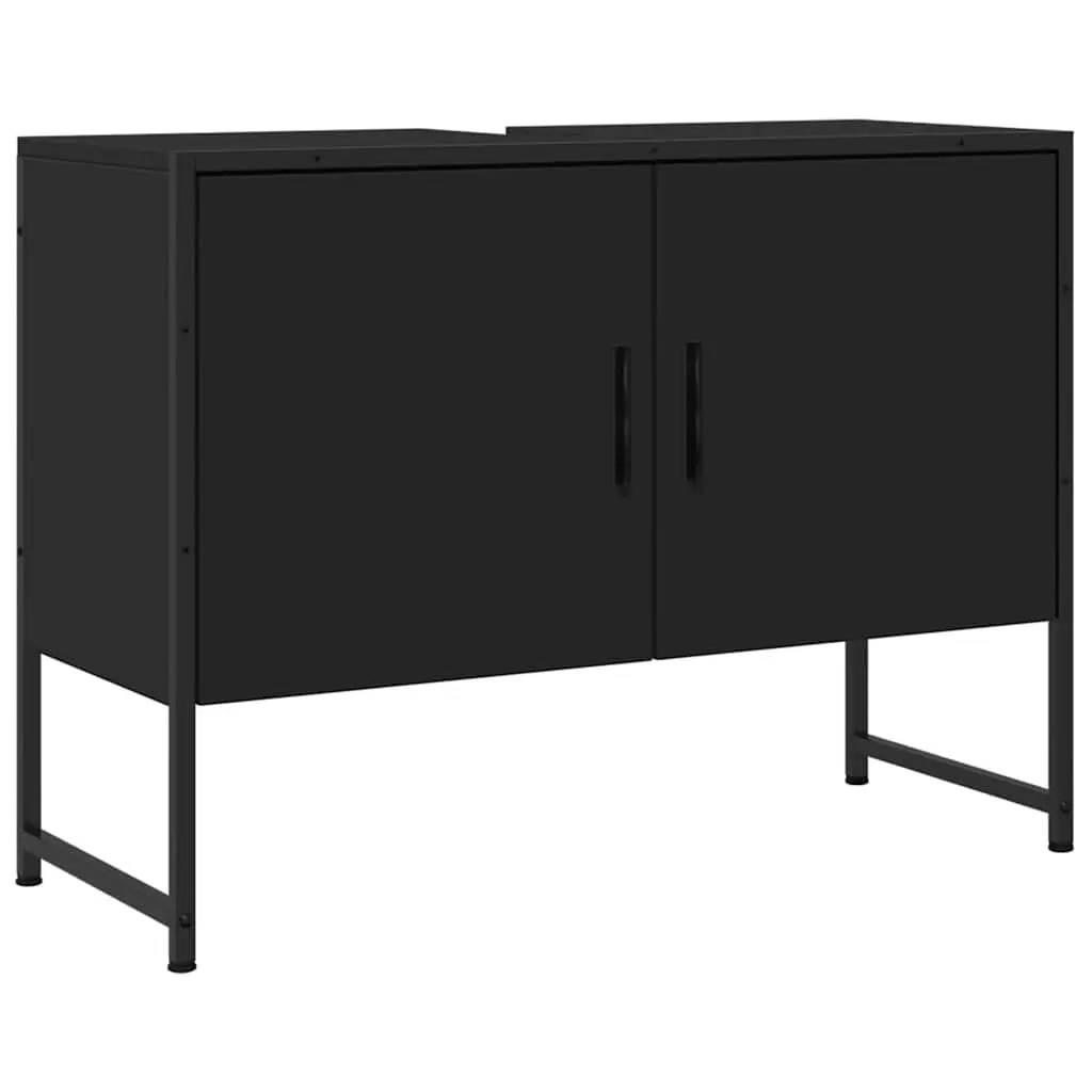 Bathroom Sink Cabinet Black 80x33x60 cm Engineered Wood 842461 - Furniture
