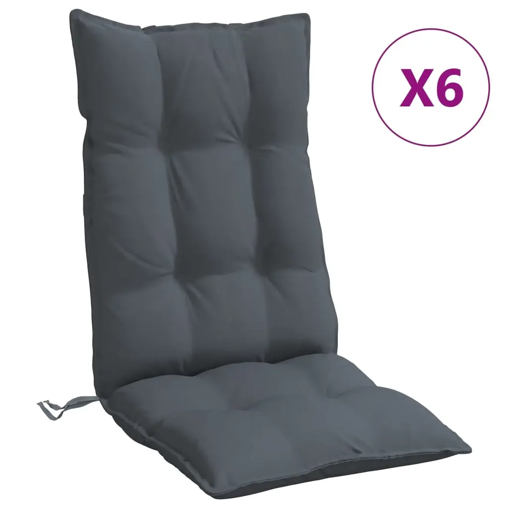 Highback Chair Cushions 6 pcs Anthracite Oxford Fabric 377604 - Home & Garden