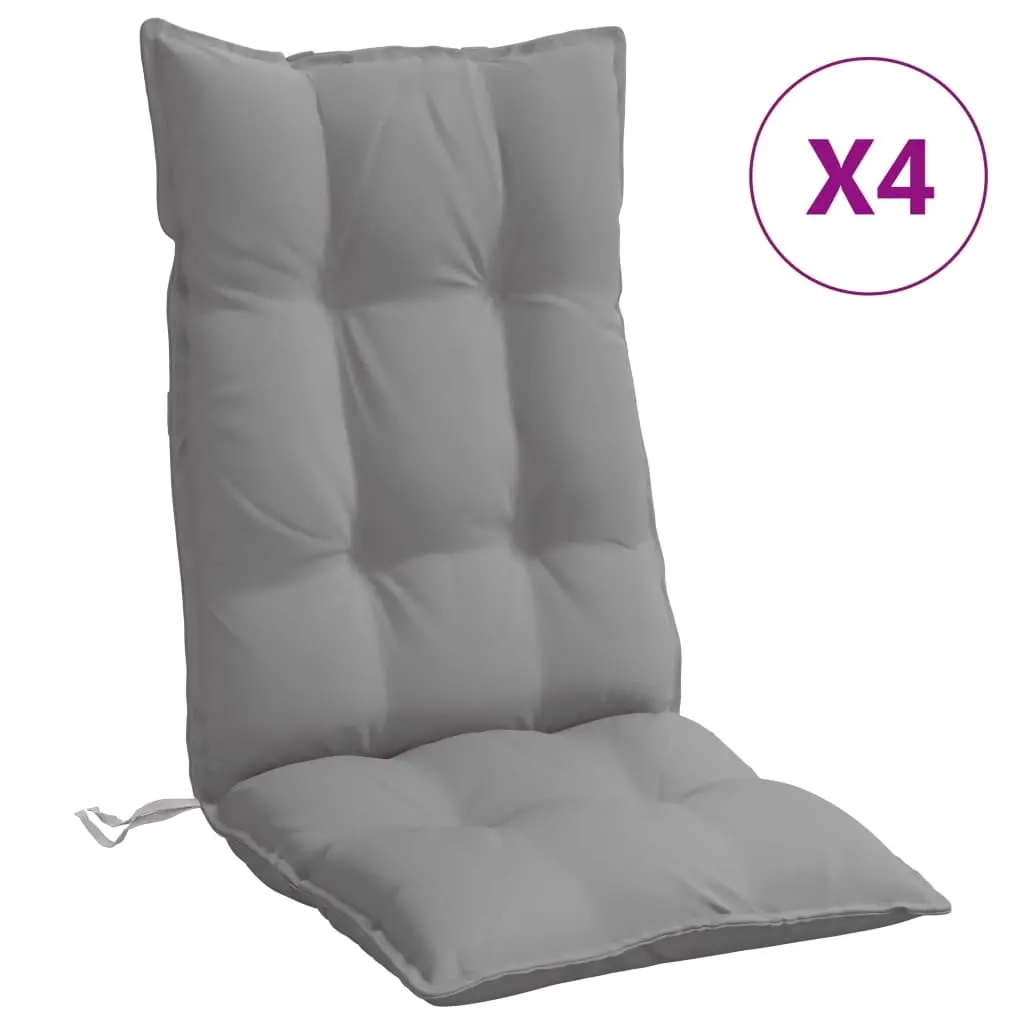 Highback Chair Cushions 4 pcs Grey Oxford Fabric 377606 - Home & Garden