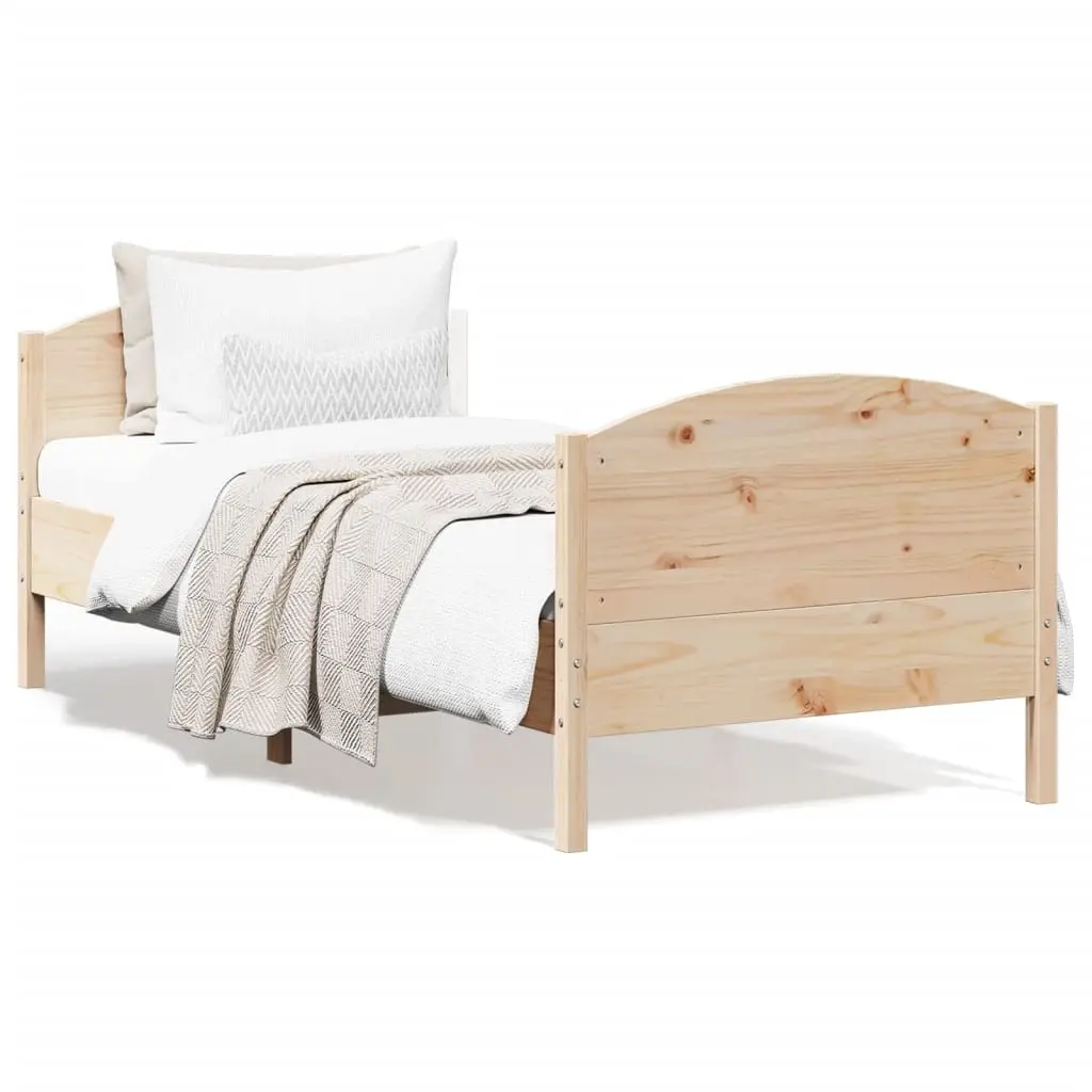 Bed Frame without Mattress 90x190 cm Solid Wood Pine 842570 - Furniture