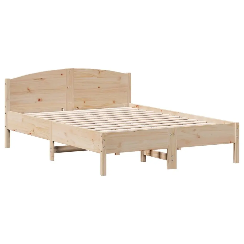 Bed Frame without Mattress 135x190 cm Solid Wood Pine 842606 - Furniture