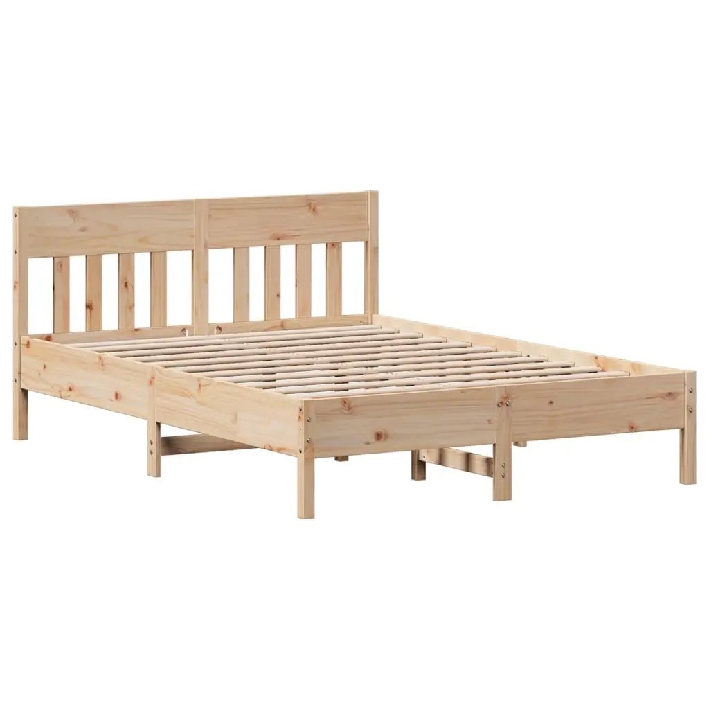 Bed Frame without Mattress 135x190 cm Solid Wood Pine 842666 - Furniture