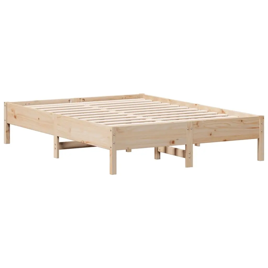 Bed Frame without Mattress 135x190 cm Solid Wood Pine 842718 - Furniture