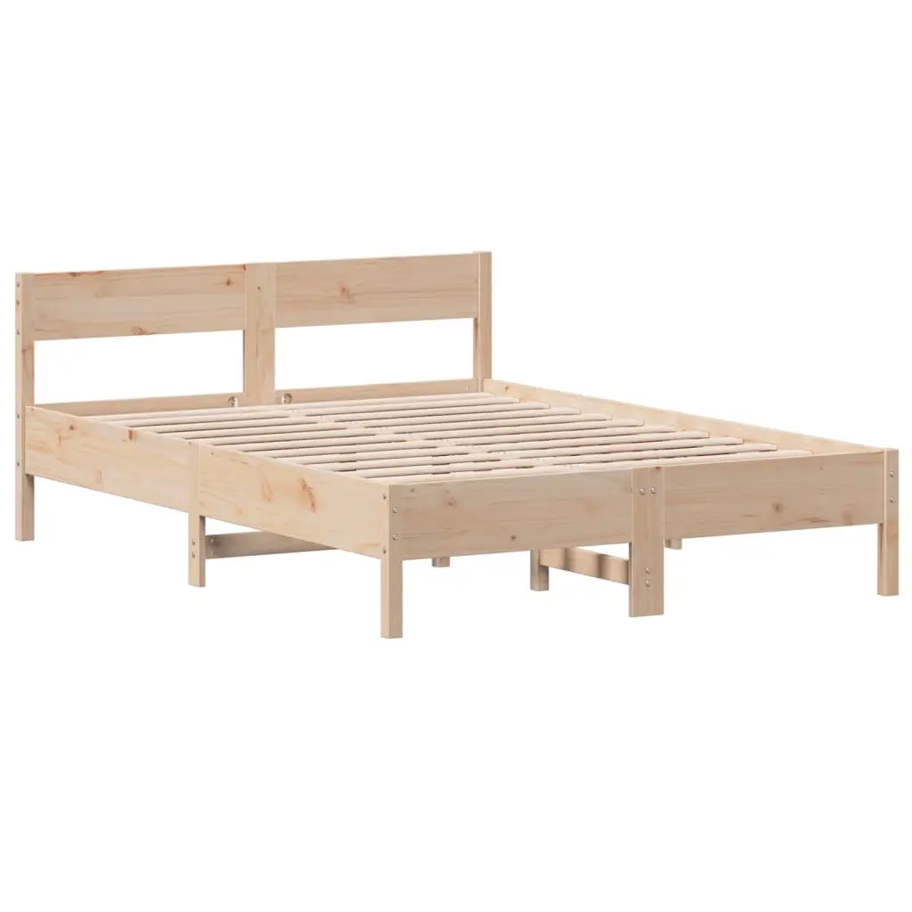 Bed Frame without Mattress 150x200 cm Solid Wood Pine 842746 - Furniture