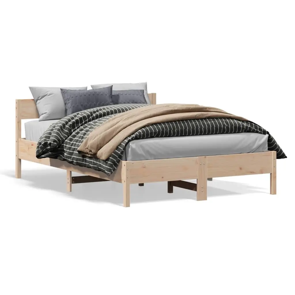 Bed Frame without Mattress 135x190 cm Solid Wood Pine 842770 - Furniture