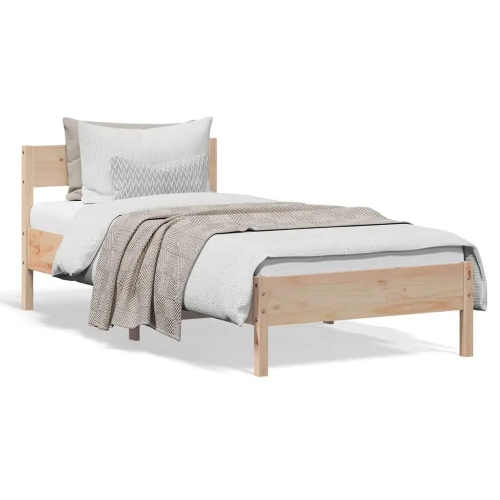 Bed Frame without Mattress 90x190 cm Solid Wood Pine 842778 - Furniture