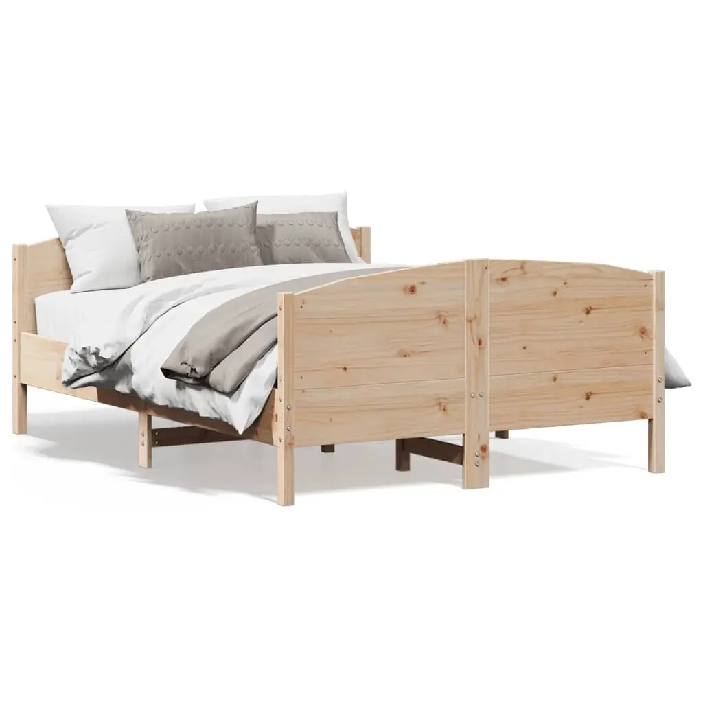 Bed Frame without Mattress 135x190 cm Solid Wood Pine 3216182 - Furniture