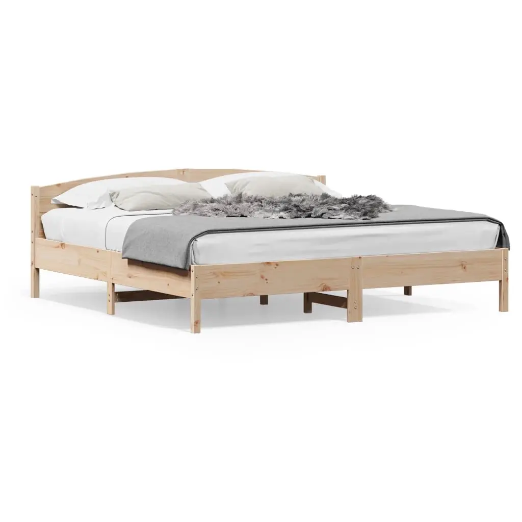 Bed Frame without Mattress 183x203 cm King Solid Wood Pine 3216191 - Furniture