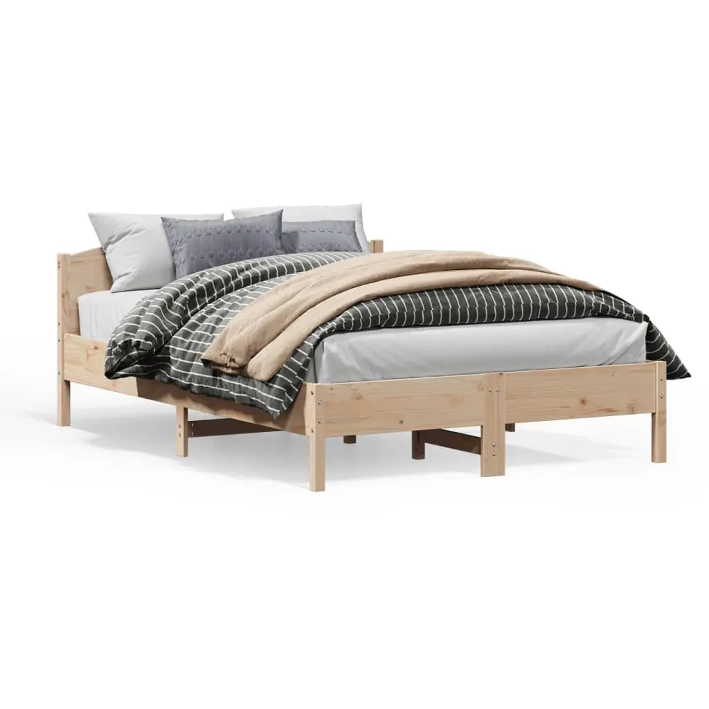 Bed Frame without Mattress 150x200 cm Solid Wood Pine 3216197 - Furniture