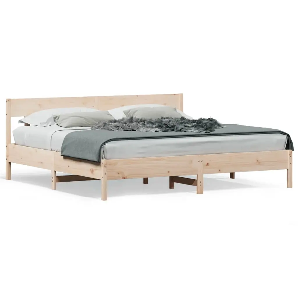 Bed Frame without Mattress 183x203 cm King Solid Wood Pine 3216203 - Furniture