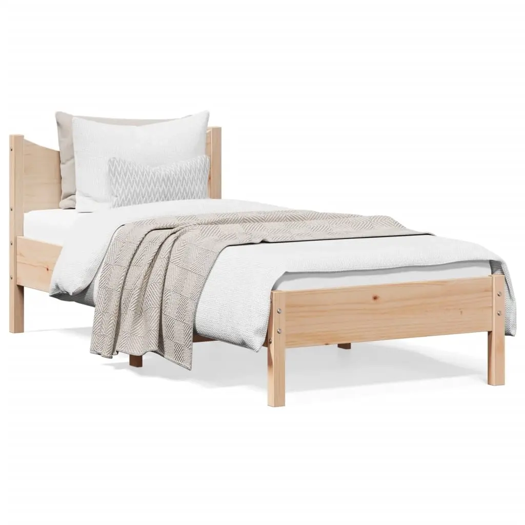 Bed Frame without Mattress 90x190 cm Solid Wood Pine 844753 - Furniture