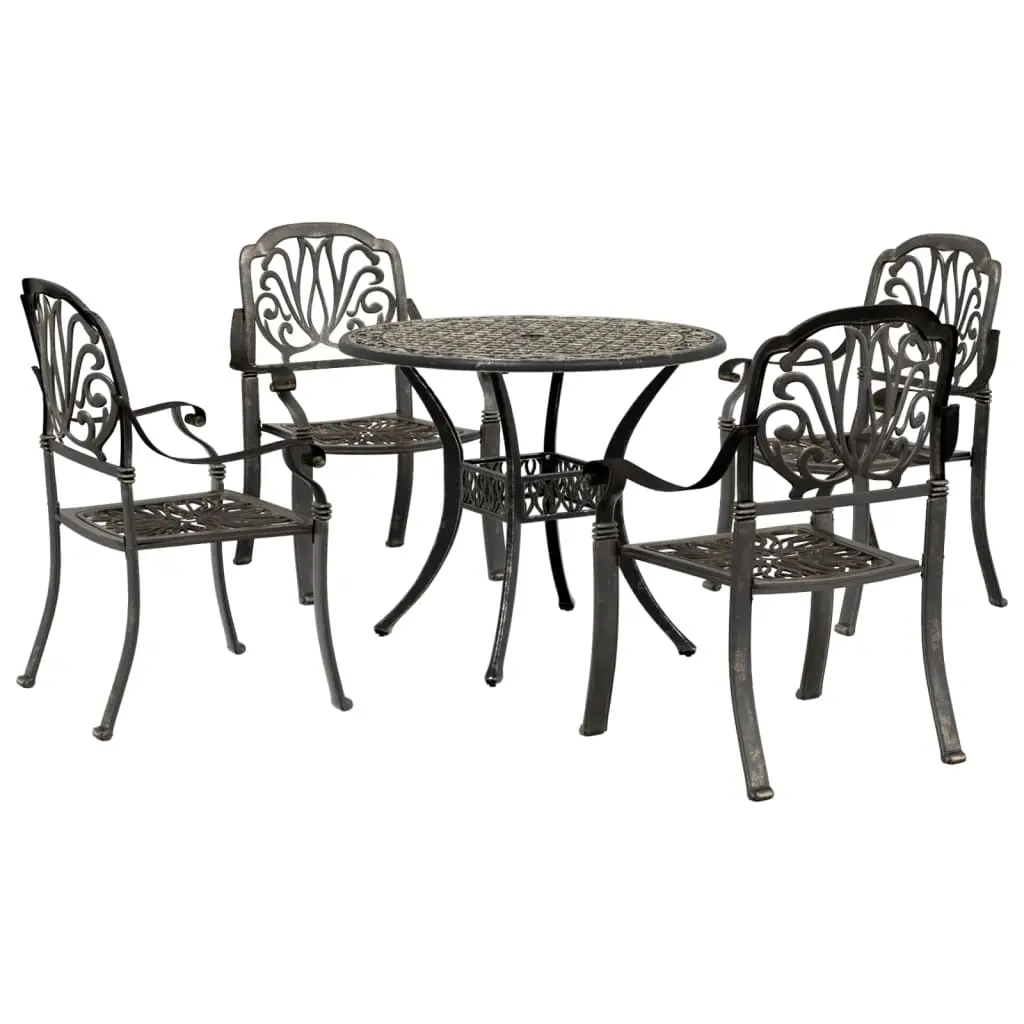 5 Piece Garden Dining Set Bronze Cast Aluminium 3216326 - Furniture