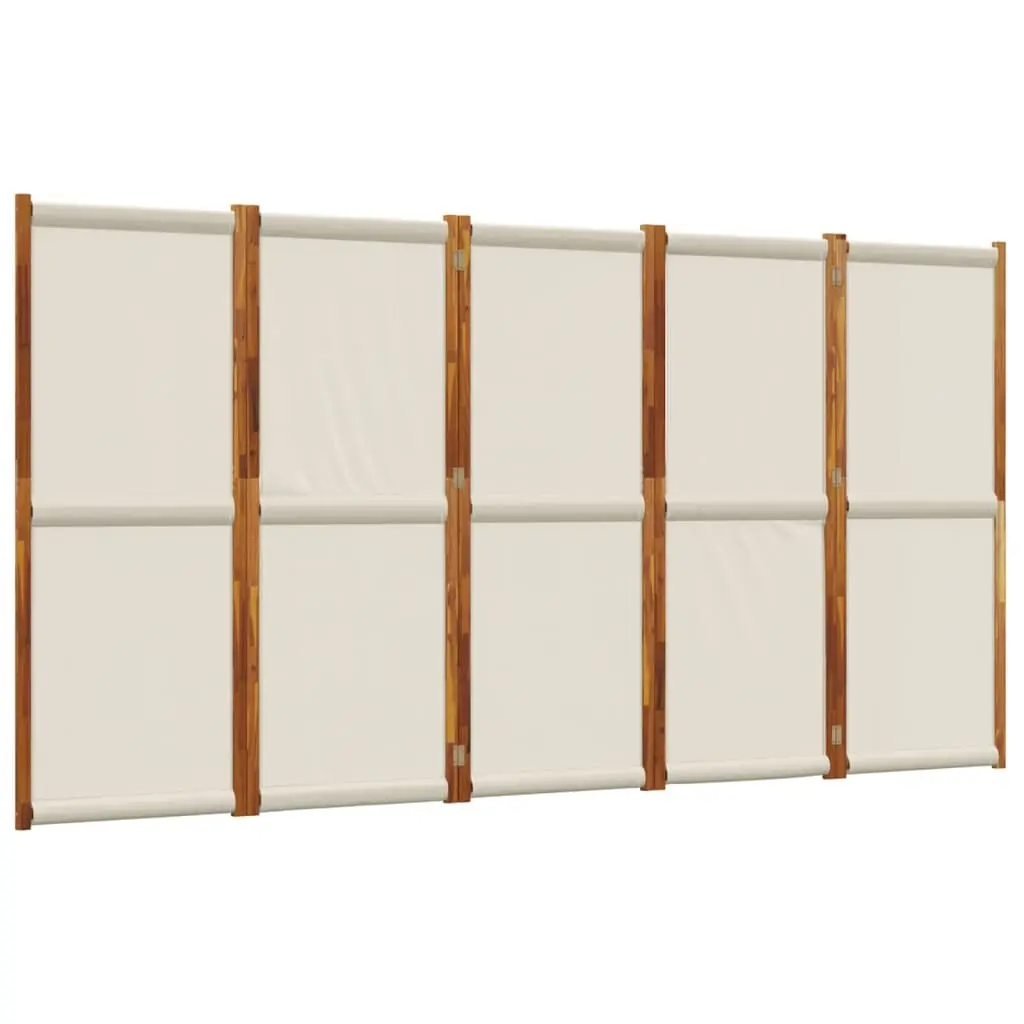 5-Panel Room Divider Light Grey 350x180 cm 4003357