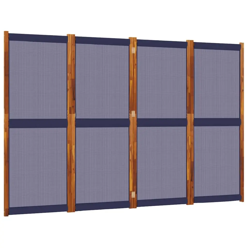 4-Panel Room Divider Dark Blue 280x180 cm 4003360