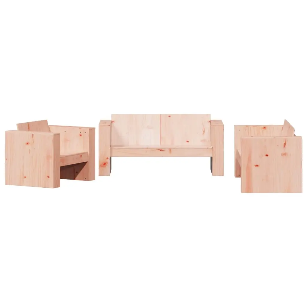 2 Piece Garden Lounge Set Solid Wood Douglas 3216899 - Furniture