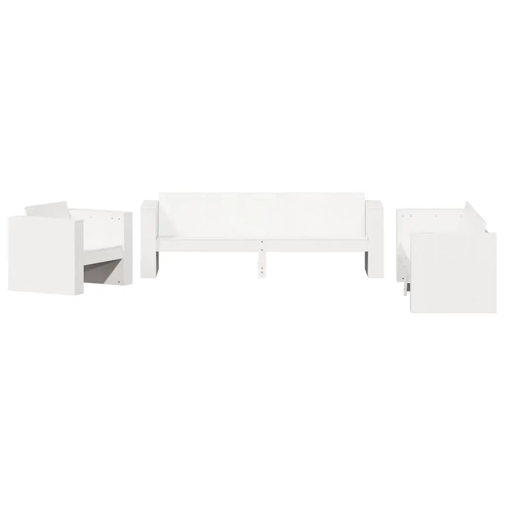 2 Piece Garden Lounge Set White Solid Wood Pine 3216901 - Furniture