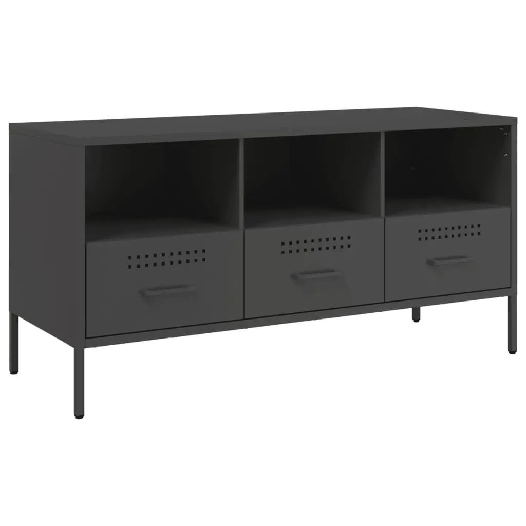 TV Cabinet Black 100.5x39x50.5 cm Steel 843036 - Furniture