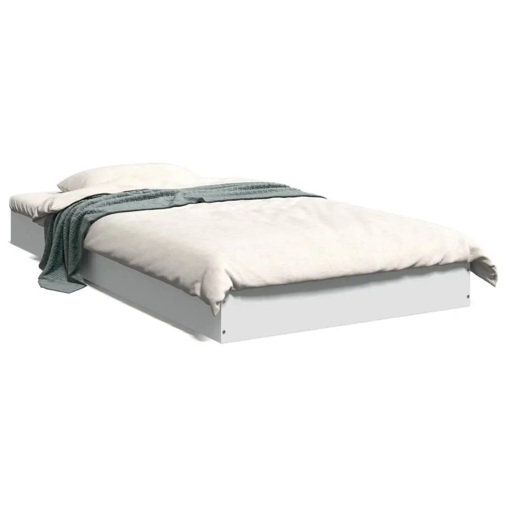 Bed Frame without Mattress White 90x190 cm Engineered Wood 842070 - Furniture