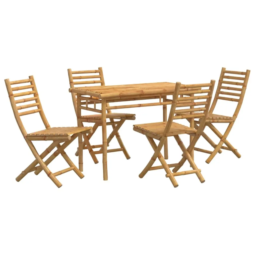 5 Piece Garden Dining Set Bamboo 3278520 - Furniture