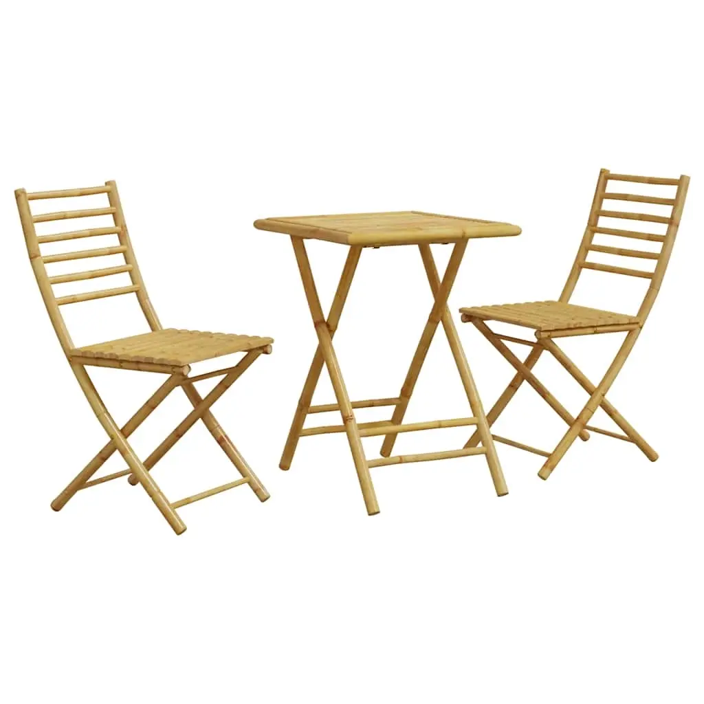 3 Piece Bistro Set Bamboo 3278527 - Furniture