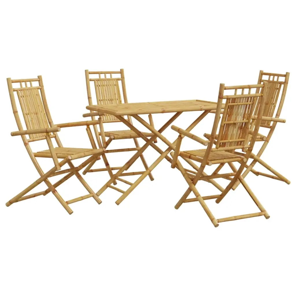 5 Piece Garden Dining Set Bamboo 3278529 - Furniture