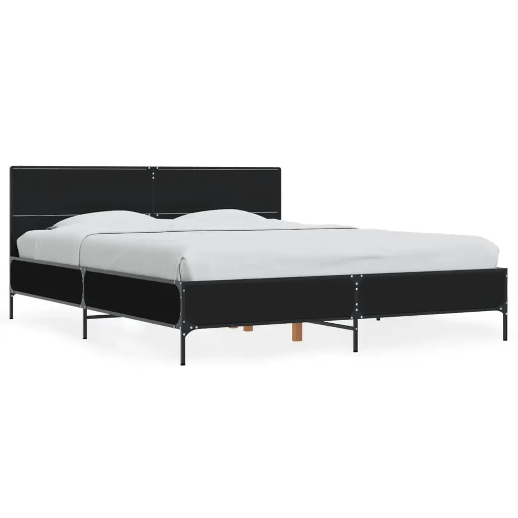 Bed Frame without Mattress Black 150x200 cm 3280002 - Furniture