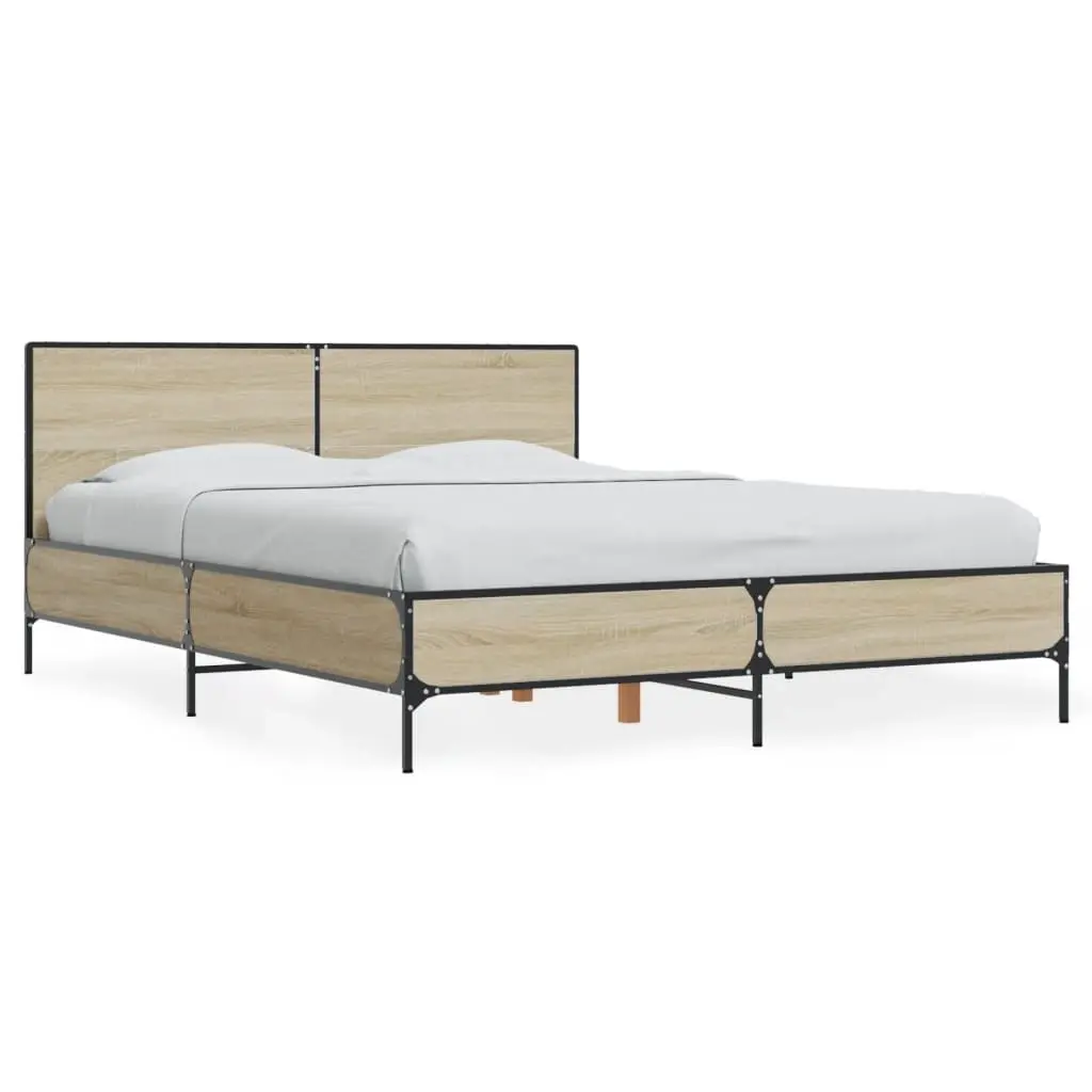 Bed Frame without Mattress Sonoma Oak 135x190 cm 3280028 - Furniture