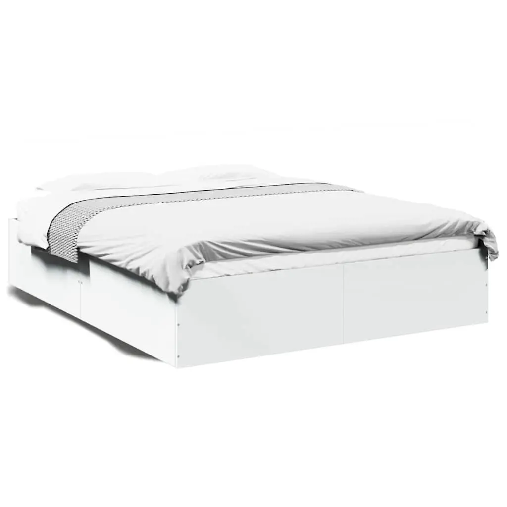 Bed Frame without Mattress White 150x200 cm 3281007 - Furniture