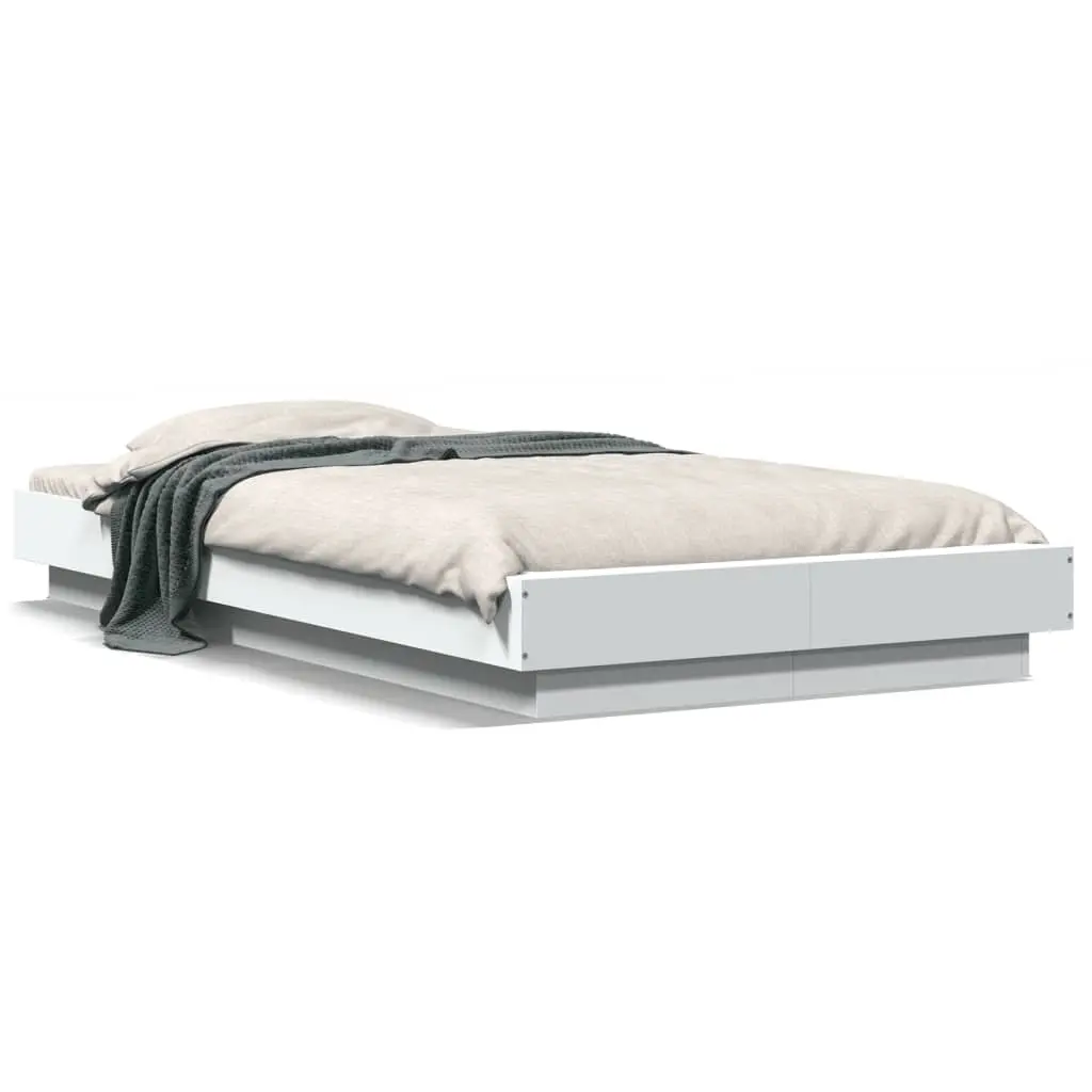 Bed Frame with LED Lights without Mattress White 90x190 cm 3281147 - Furniture