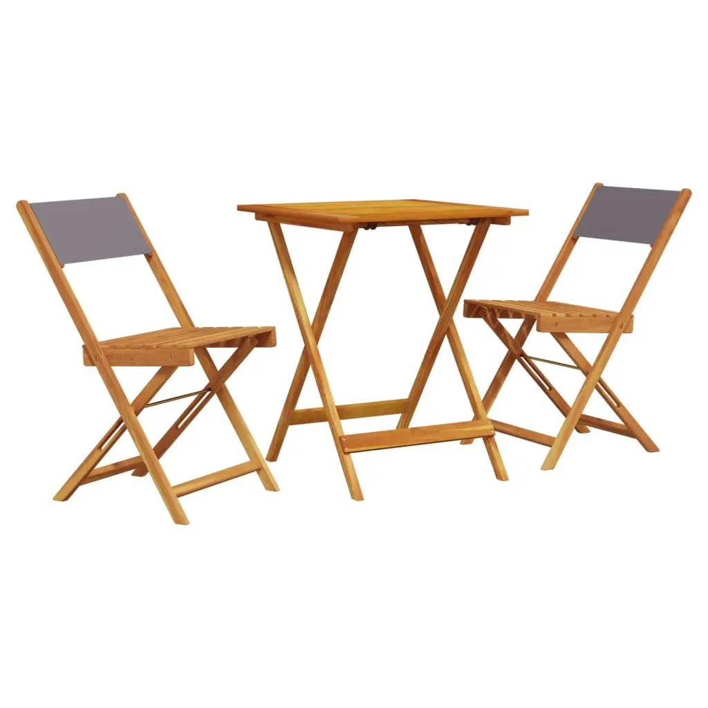 3 Piece Bistro Set Anthracite Fabric and Solid Wood 3281761 - Furniture