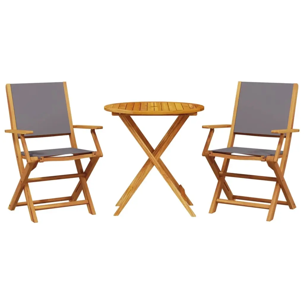 3 Piece Bistro Set Anthracite Fabric and Solid Wood 3281857 - Furniture