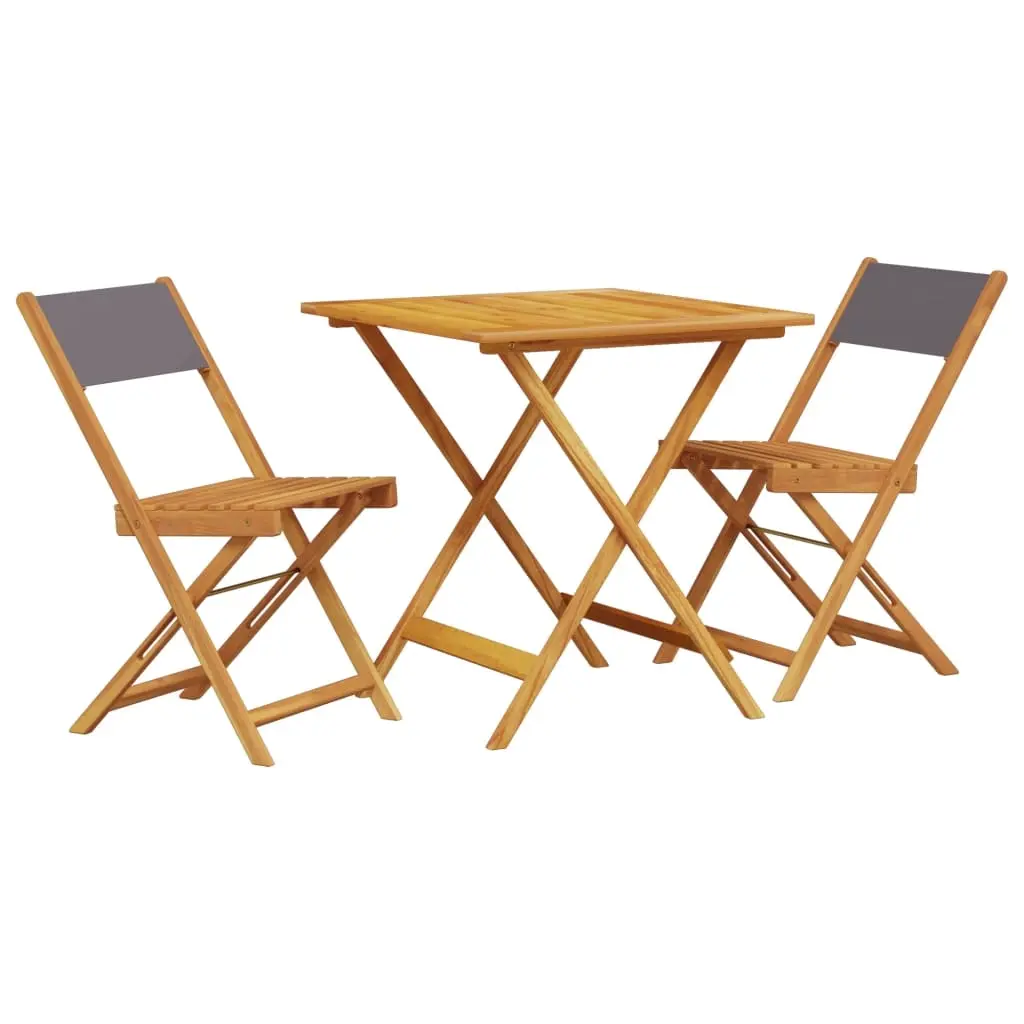 3 Piece Bistro Set Anthracite Fabric and Solid Wood 3281869 - Furniture