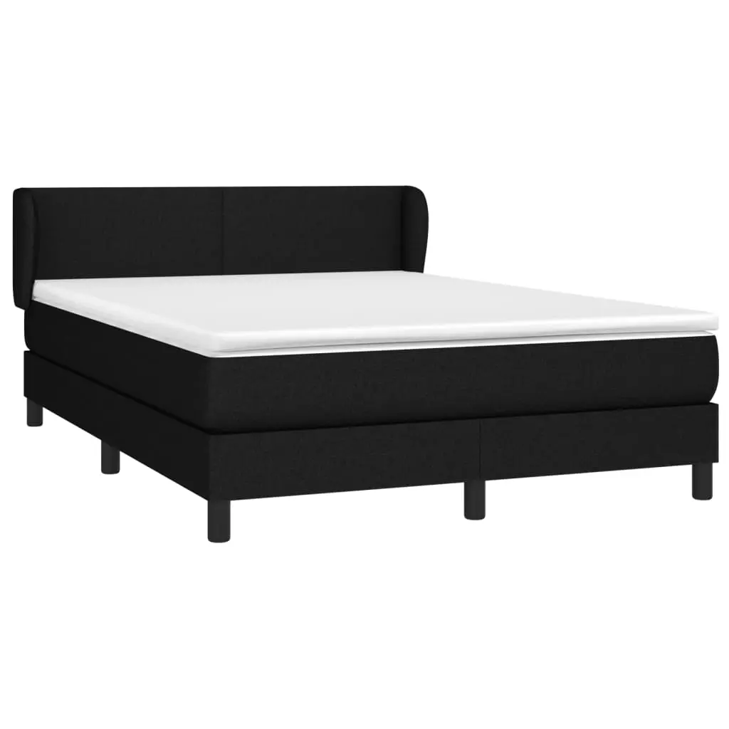 Box Spring Bed with Mattress Black 153x203 cm Queen Size Faux Leather 3283366 - Furniture