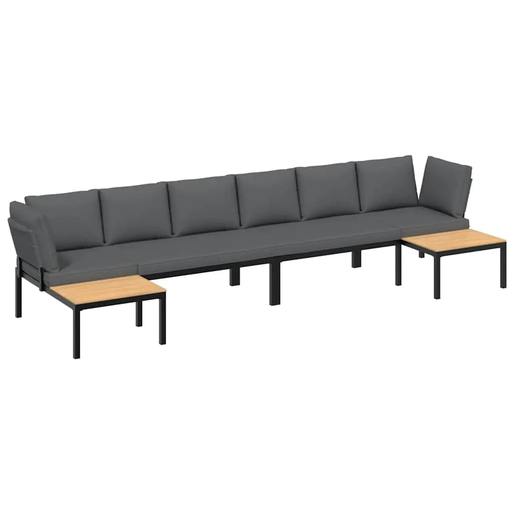 4 Piece Garden Sofa Set with Cushions Black Aluminium 3283697 - Furniture