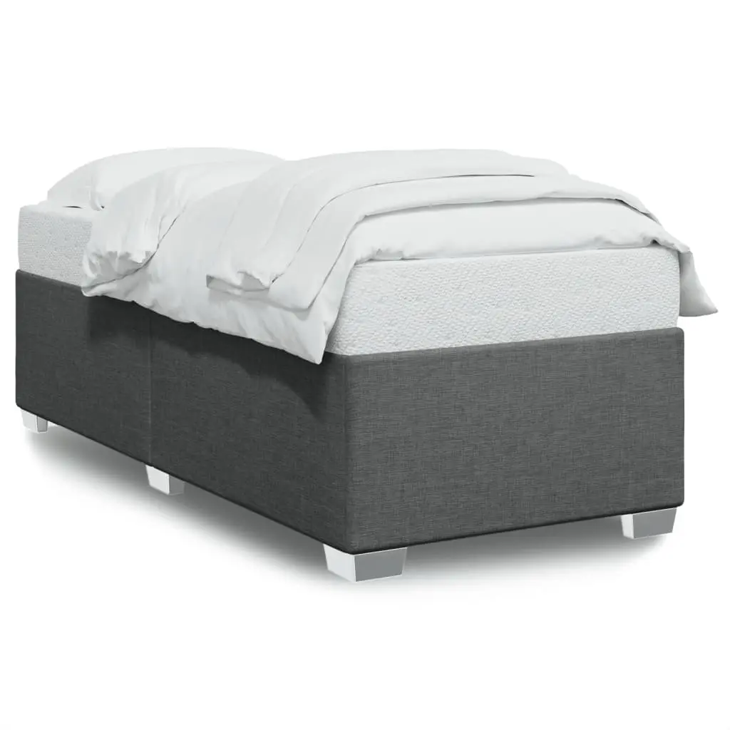 Bed Frame without Mattress Dark Grey 90x190 cm Fabric 3284437 - Furniture