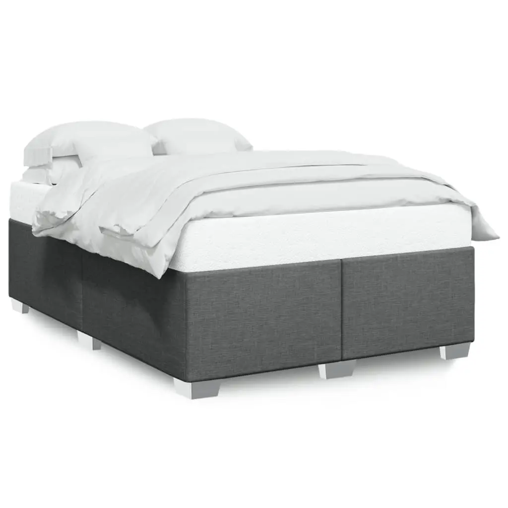 Bed Frame without Mattress Dark Grey Double Fabric 3284528 - Furniture