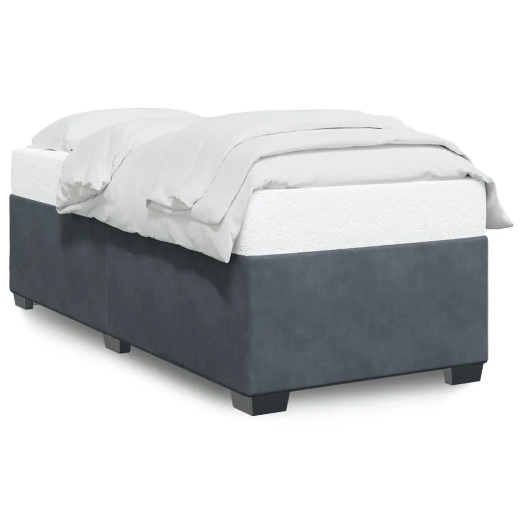 Bed Frame without Mattress Dark Grey 90x190 cm Velvet 3284602 - Furniture