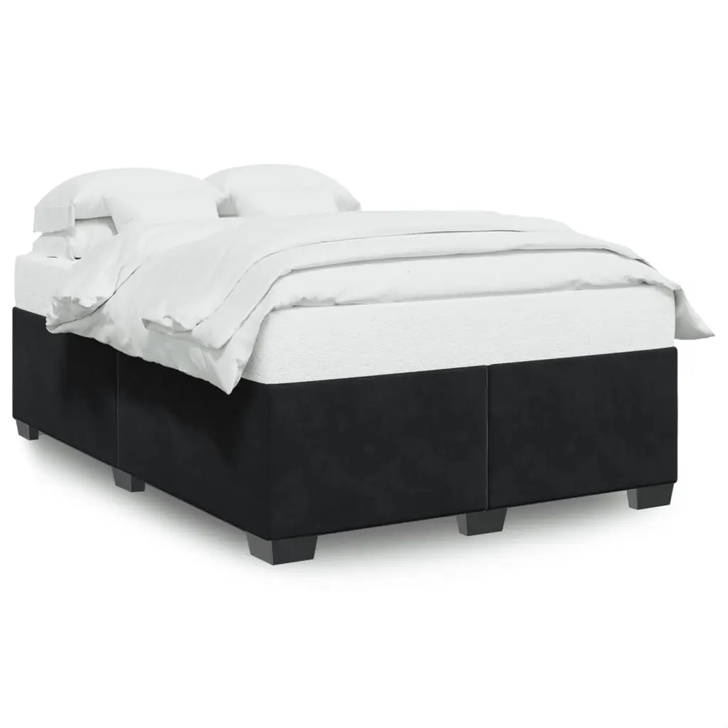 Bed Frame without Mattress Black Double Velvet 3284684 - Furniture